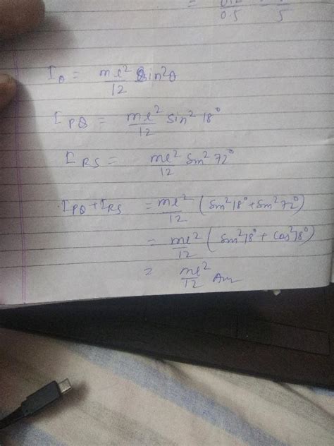 The Moment Of Inertia Of A Uniform Thin Rod Of Mass M And Length Labout