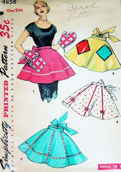 Simplicity 4858 Misses One Yard Hostess Apron Sewing