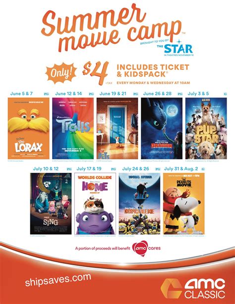 Summer Movie Camp | AMC Classic, Chambersburg Mall - SHIP SAVES