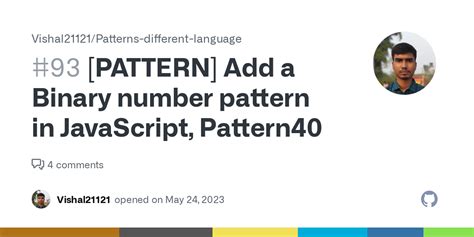 PATTERN Add A Binary Number Pattern In JavaScript Pattern40 Issue