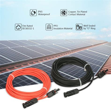 Blackred 10 Awg Solar Panel Extension Cable Silicone Flexible Wire Connectors Ebay