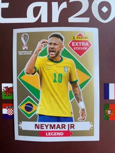 Figurinha Neymar Jr Gold Extra Sticker Panini Copa 2022 Raro R 5 000