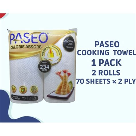 Promo Tisu PASEO Calorie Absorbs Cooking Towel Dapur 2 Roll X 70 Sheets