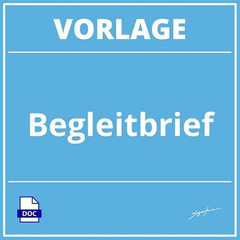 Begleitbrief Vorlage WORD PDF Wie Schreibe Ich