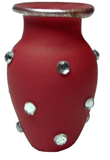 Red Diamond Trimmed Glass Vase Mary S Dollhouse Miniature Accessories