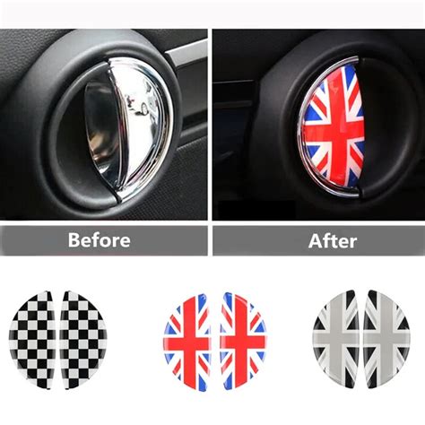 2 Adet 3D Kristal Epoksi Araba I Ekme Kolu Sticker MINI COOPER I In R56