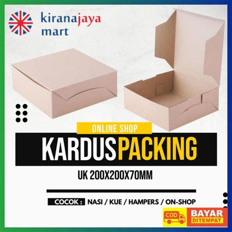 Jual Box Kardus E Flute Coklat 20x20x7 Cm Untuk Packaging Olshop