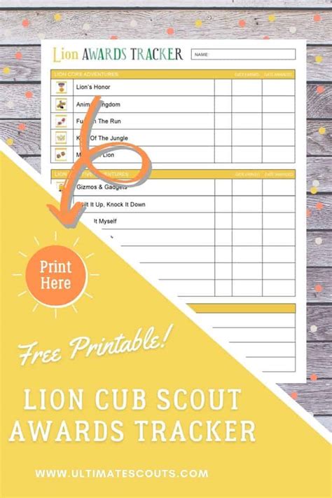 Ultimate Guide To Lion Cub Scout Awards Checklist Free Printable