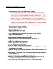 POSSIBLE QUESTIONS FINAL DEFENSE.docx - POSSIBLE QUESTIONS FINAL ...