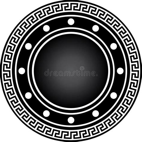 Black Gladiator Shield With Ornament Stock Vector Illustration Of