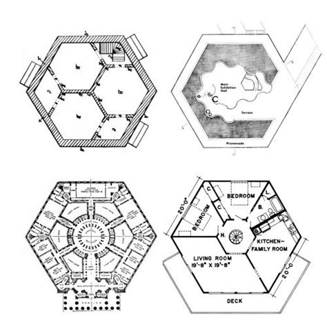 HEXAGON PLANS From Left to Right: Harriet Irwin, Hexagonal Building, Plan, Charlotte, North ...