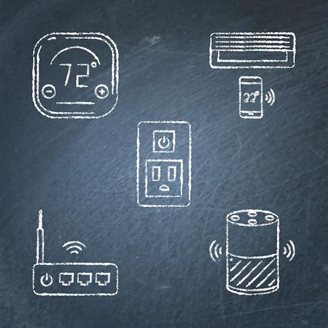 Premium Vector Chalkboard Smart Home Automation Icon Set