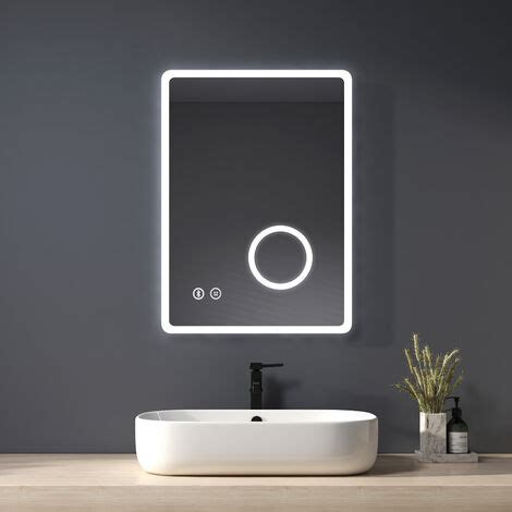 Heilmetz Backlit Illuminated Bathroom Mirror With Shaver Socket 500