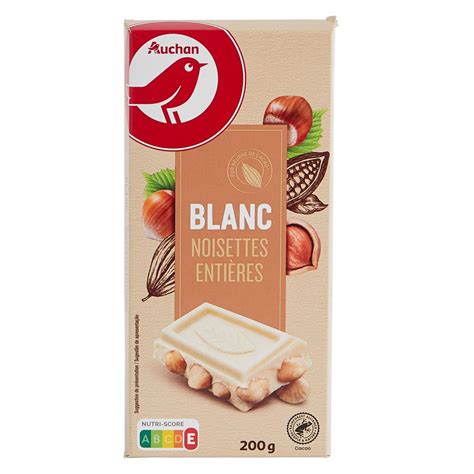 Auchan Tablette De Chocolat Blanc Noisettes Enti Res Pi Ce G Pas