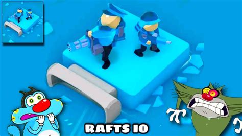 Oggy And Jack Overpowered Raft In Rafts Io Game Oggy Game Youtube