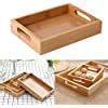 PURATEN Wooden Serving Tray With 2 Handles Wood Ware Tray Tea