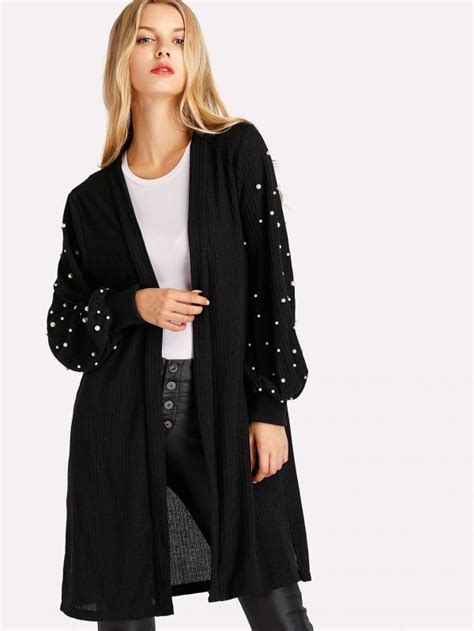 Cardigan Negro Con Perlas Seven Store