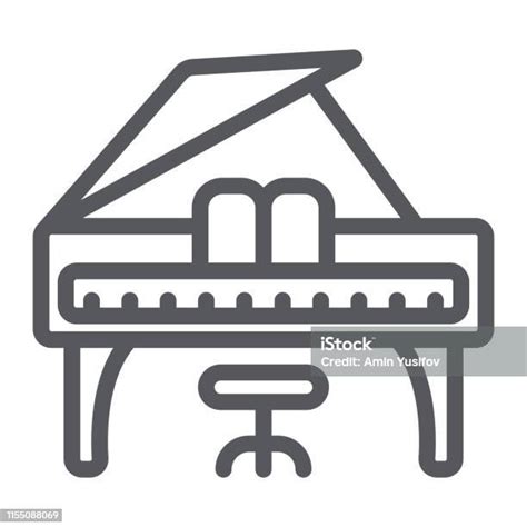 Piano Line Icon Music And Sound Keyboard Musical Instrument Sign Vector Graphics A Linear