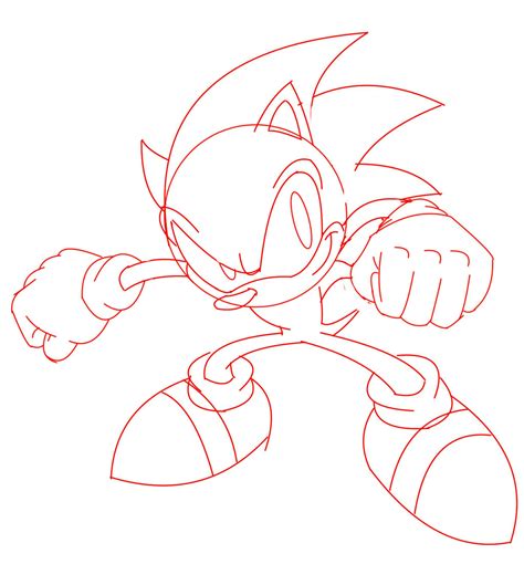 Sonic Line art by TacoElGatoComics on DeviantArt