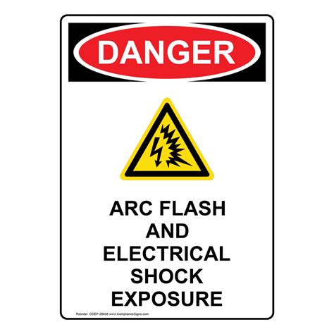 Vertical Arc Flash And Electrical Sign Osha Danger