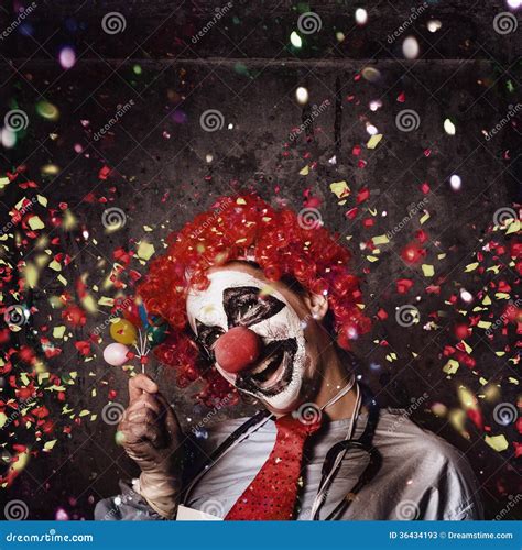 Creepy Birthday Clown At Party Celebration Stock Image - Image: 36434193