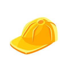 Yellow Baseball Cap Icon Royalty Free Vector Image