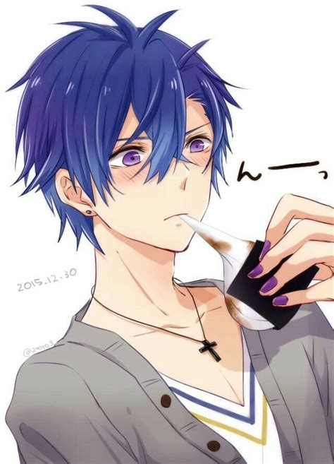 Pin By Janai Allard On Anime Blue Hair Anime Boy Vocaloid Kaito