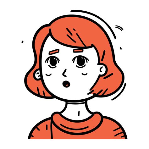 Surprised Woman Vector Illustration Of A Girl With Red Hair 33285497