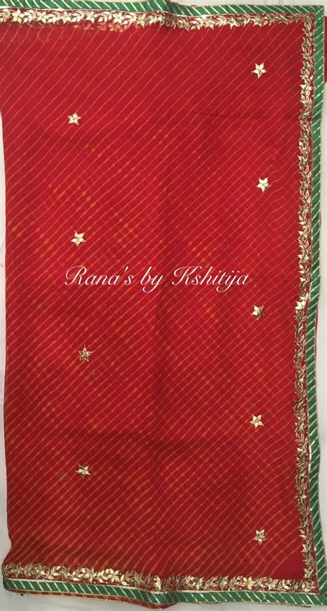 Gorgeous Red Leheriya Saree With Yellow Lines In Pure Georgette Rana