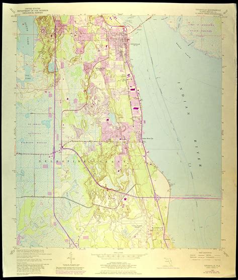 Titusville Map Of Brevard County Florida Print Wall Decor Etsy Map