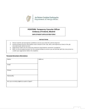 Fillable Online Consular Officer Application Form Fax Email Print