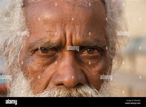 Indian Holy Man Sadhu Varanasi Benares Uttar Pradesh India Stock Photo