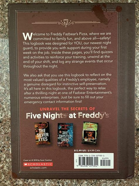 Five Nights At Freddy S Survival Logbook By Scott Cawthon Hobbies