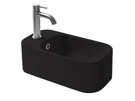 Lavabo Lave Mains Suspendu Gche Cosa X En C Ramique Noir Mat