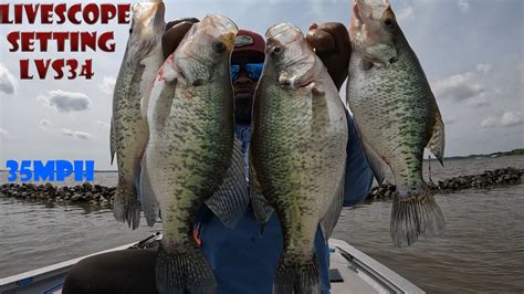 LIVESCOPE SETTING LVS34 CRAPPIE FISHING IN 35MPH WIND YouTube