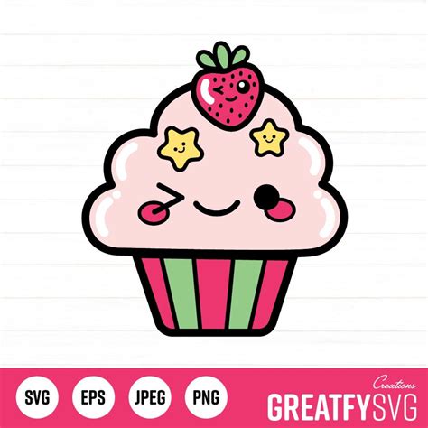 Cupcake Svg Svg Cupcake Clipart Cupcake Cricut Happy Etsy