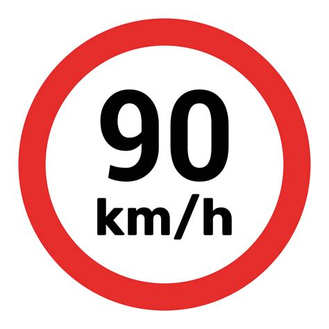 Speed Limit Sign 90 Km H Icon Vector Illustration 30718041 Vector Art