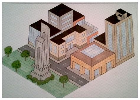 Isometric City Drawn For Architectural Classes By Monikah Wiseman And