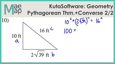 Converse Pythagorean Theorem Worksheet - Printable Word Searches