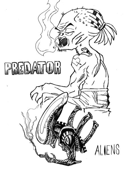 Alien Vs Predator Drawing At Getdrawings Free Download