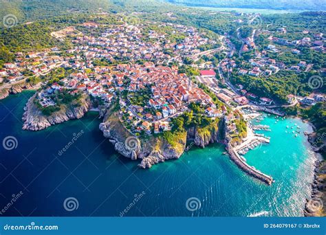 Town Of Vrbnik Aerial View Island Of Krk Stock Image Image Of