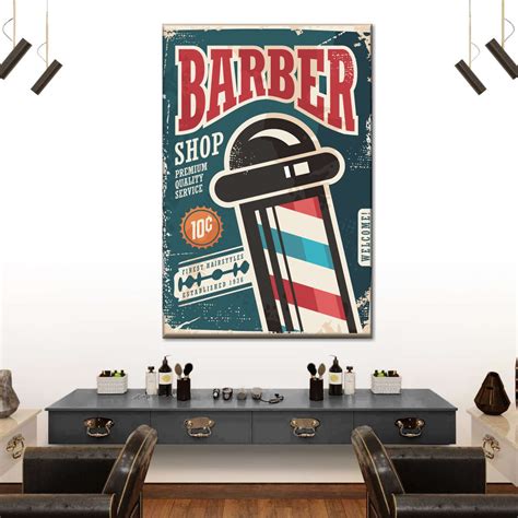 Retro Barber Shop Poster Wall Art Digital Art