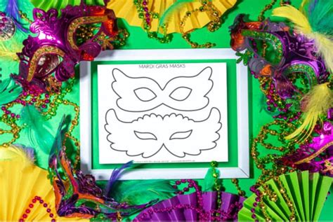 DIY Mardi Gras Mask Template - Made with HAPPY