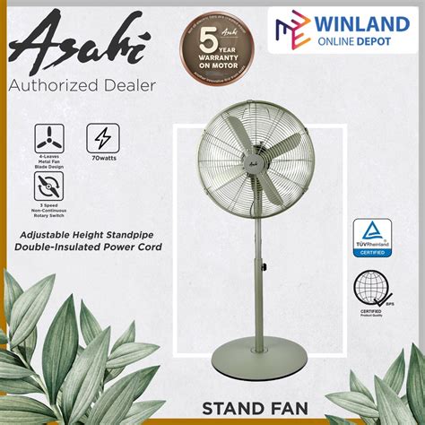 Asahi By Winland 16 Metallic Electric Fan Stand Fan Xf 6078 Xf6078