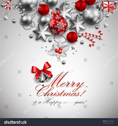 Beautiful Red Silver Christmas Background Stock Vector (Royalty Free) 67360549