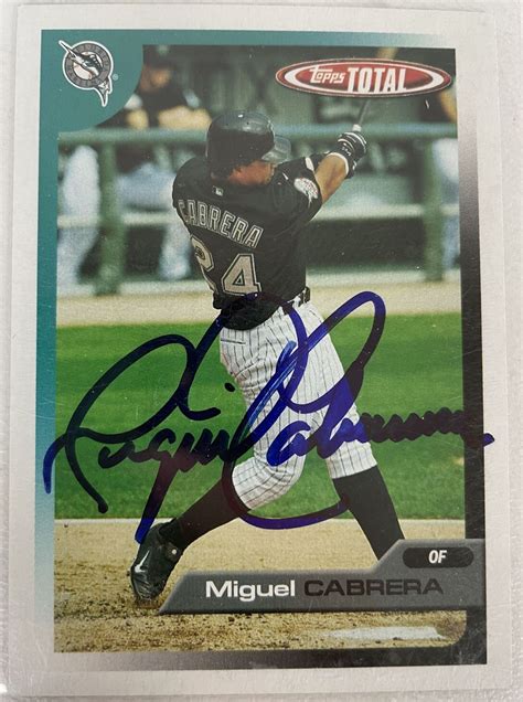 Miguel Cabrera Autographed 2005 Topps Total Baseball Card Florida