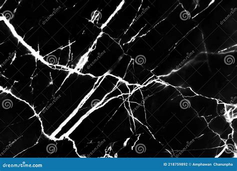 Marble Dark Black Texture Background With White Vein Patterns Stock