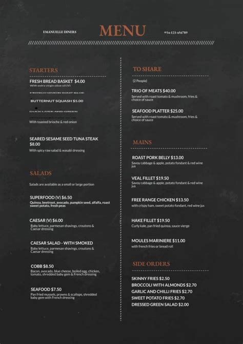 32 Free Simple Menu Templates For Restaurants, Cafes, And Parties | Free menu templates, Simple ...