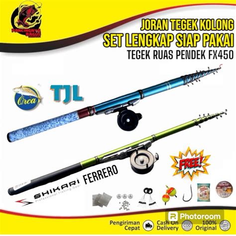 Jual Set Lengkap Joran Tegek Set Kolong Pancing Orca Emran TJL Shikari