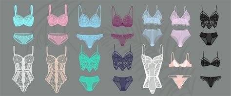 Lingerie Feminina De Renda Suti Calcinha Body Em Branco Nude E Cor Clara Vetor Premium